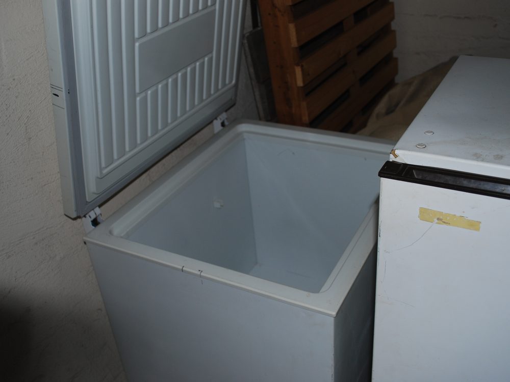 Clean chest freezer available for hire from Chiller Trailers